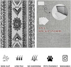 Area Rugs Moroccan for Living Room 6x9, Washable Non-Slip Boho Rug, Neutral Farmhouse Soft Carpet for Bedroom, Kitchen, Dining Room, Entryway, Geometric Print Tribal Carpets, Black and White