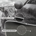 Highland Cattle Rugs for Bedroom - 3x5 Area Rug - Black White Highland Cattle Rugs for Living Room, 3D Natural Landscape Rug, Non-Slip Washable Home Decor Carpet