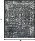 Lahome 8x10 Area Rugs for Living Room Washable Rugs 8x10 Black Large Rug Indoor Carpet, Vintage Distressed Rug Soft Non Slip Area Rug for Bedroom Dining Room Home Office(8 x 10, Black/Grey)