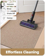 Color&Geometry Thin Indoor Entrance Mats for Home, 24"X36" Indoor Mats for Entryway Non Slip Rubber Backed, Dirt Trapper Door Rugs for Entryway Indoor 2x3 Washable, Dark Khaki (Rolled-up NO Creases)