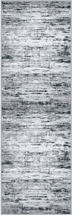 Modern Abstract Runner Rug 2x6, Black Grey White Washable Kitchen Runner Non-Slip Soft Hallway Rug Runner Thin Print Faux Wool Carpet for Entryway Bedroom Laundry Room Indoor Home Decor