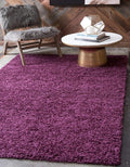 Unique Loom Solid Shag Collection Area Rug (8' x 10' Rectangle Eggplant Purple)
