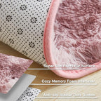 Andency Soft Area Rugs for Living Room Bedroom, 4x6 Fluffy Shaggy Bedside Rug, Non-Slip Large Shag Fuzzy Plush Carpets for Bedroom Kids Dorm Nursery Home Decor Aesthetic, Tie-Dyed Dusty Pink