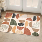 MUJOO Small Rug Washable,Boho 2x3 Area Rugs for Entryway Bathroom Entry Entrance Bedroom Kitchen,Front Door Mat Soft Throw Carpet Non Slip Indoor Modern Abstract Bohemian Terracotta