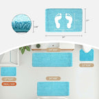 Small Bathroom Rug 17x24 Non Slip Teal Fluffy Bath Mat for Bathroom Floor Washable Plush Luxury Bath Rug for Tub Soft Shaggy Absorbent Shower Mat