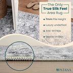 Istana 8x10 Area Rug - Grey 8x10 Rugs for Living Room - Foldable Rugs for Bedroom - Stain Resistant Washable Rug - Eco-Friendly Area Rugs - Easy to Clean Living Room Rug