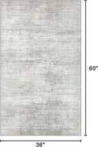 Bavni Washable Rug, Soft Abstract Rugs Non-Slip, Thin Foldable 3x5 Rug, Modern Stain Resistant Area Rug for Living Room, Kitchen, Bedroom, White/Grey