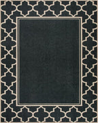 Moynesa Moroccan Easy Jute Outdoor Rug 8x10, Black Washable Living Room Rug Indoor Outdoor Patio Rug Non Slip, Geometric Farmhouse Carpet for Backyard Bedroom Dining Room