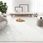 Abani Zen 2' x 3' Cream Rug – Neutral Modern Linear Pattern, Small Soft Accent Rug for Entryway & Bedroom, Durable & Easy to Clean