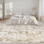 Area Rugs 5x7 Living Room: Washable Rug Modern Abstract Rugs Soft Non Slip Neutral Rug Stain Resistant Indoor Carpet for Bedroom Kitchen Dining Room Nursery Home Office Rugs(Blue Brown,5'x7')