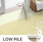Bavni Area Rugs 8x10, Modern Soft Bedroom Rug, Machine Washable Rug Non Slip, Indoor Low Pile Large Rugs for Living Room, Dining Room, Beige Yellow Lines