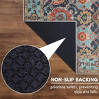 Keen Home Design 2x10 Rug - Machine Washable Runner Rug with Non-Slip Backing, Ideal for Hallway, Entryway, Kitchen, Laundry Room - Vintage, Easy Clean, Durable, Low Pile - (2'6" x 10')
