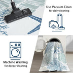 Tritard Coastal Area Rugs Nautical Beach Themed Non-Slip Machine Washable Rugs Modern Floor Carpet for Living Room Bedroom, 8x10, Blue