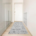 Ambesonne Video Games Decorative Rug, Monochrome Sketch Gaming Design Racing Monitor Device Gadget Teen 90's, Quality Carpet for Bedroom Dorm and Living Room, 2' 5" x 7' 5", Pale Grey