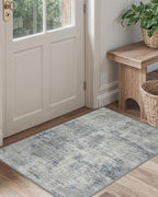 DEXI Area Rugs for Entryway 2x3, Washable Low Pile Modern Abstract Entry Rug Non Slip, Small Indoor Door Mat for Bedroom Kitchen Entrance Hallway, Blue
