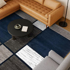 Rugshop Modern Geometric Boxes Navy Area Rug, Non-Shedding Carpet for Living Room, Bedroom, or Dining Room, 5'3" x 7'3"