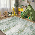 5x7 Abstract Area Rugs for Living Room, Modern Washable Indoor Rug for Bedroom, Thin Soft Large Non-Slip Carpet for Dining Room Home Office Farmhouse Decor - Abstract Army Green