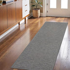 LEKEEPGO Long Door Mat 24"x59", Non Slip Door Mat Indoor Entrance, Rubber Backing Front Indoor Door mats Washable Absorbent Low-Profile Entryway Entry Resist Dirt Inside Hallway Door Mats, Light Grey
