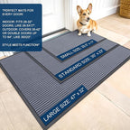 OLANLY Front Door Mat Indoor Outdoor Entrance, Waterproof Heavy Duty Doormat, Fade Resistant, Low Profile, Easy Clean Patio Porch Welcome Floor Mats for Entry, 47x30, Ash Grey