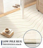 YIHOUSE 6x9 Abstract Line Area Rug, Modern Washable Stain Resistant Rugs Non Slip, Soft Indoor Floor Carpet for Living Room, Bedroom,Dining Room, White