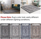 Keen Home Design 9x12 Rug - Machine Washable Area Rug with Non-Slip Backing, Ideal for Living Room, Dining Room, Bedroom - Vintage, Easy Clean, Durable, Low Pile Rug - (9' x 12')