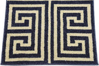 Unique Loom Athens Collection Classic Geometric Modern Border Design Area Rug (2' 0 x 3' 0 Rectangular, Navy Blue/ Beige)
