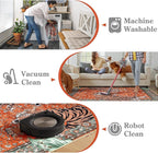 Moynesa Tiger Washable Area Rug, Boho 6x9 Rug for Living Room, Vintage Large Soft Bedroom Rug, Non Slip Ultra Thin Stain Resistant Floor Carpet for Dining Room Home Office, Rust