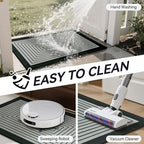 Front Door Mat 17''x30'', Absorbent Muddy Dirt Resist Washable Non Slip Low-Profile Indoor Doormat, Easy Clean Welcome Entryway Door Mats, Grey