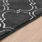 Amearea Fluffy Indoor Trellis Rug, Soft Moroccan Home Rugs for Bedroom, Shag Modern Area Rug for Living Room Kids Room Nursery, Indoor Easy Clean Low Pile Rug Carpet, Dark Grey 4x6 Feet