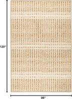 Dash & Albert Arbor Natural Machine Washable Rug, 7.5 X 9.5 Feet, Tan Stripe Pattern