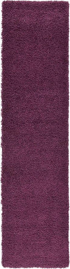 Unique Loom Solid Shag Collection Area Rug (2' 7" x 10' Runner, Eggplant Purple)