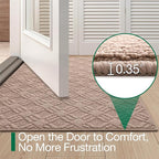 LUMI Indoor Door Mat, Absorbent Non-Slip Thin Doormat, Washable Door Mats, Woven Pattern Inside Floor Mat, Ideal for Entryway, Front Door, Home Decor, 24"x36", Woven Taupe