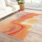 Sunset Rug, 4x7 Rug, Artistic Rugs for Entryway, Abstract Large Area Rug, Washable Rug Non Slip Soft Indoor Carpet, Kids and Pets Friendly, Sunset Home & Room Decor