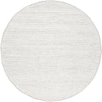 Nuloom Penelope Off-White/Ivory, 6', Hand-Braided, Wool & Cotton Round, Textured and Dense, High Traffic, Stain Resistant, Easy Clean, Durable Area Rug for Bedroom, Living Room, Dining, Entryway