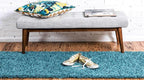 Unique Loom Solid Shag Collection Area Rug (2' 6" x 16' 5" Runner, Deep Aqua Blue)