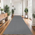 Braided Runner Rug 3x12 Ft Washable Runners for Hallways Non Slip Rubber Backed Kitchen Runners Cotton Long Entryway Runner Indoor, Woven Carpet for Hall Kitchen Entryway, Dark Grey/Grey