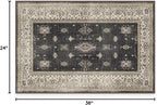 RUGGABLE Washable Vintage Area Rug – Verena Dark Wood 2x3, Stain-Resistant, Non-Slip – Small Machine Washable Rugs for Living Room, Bedroom, Hallway, Entryway & Bathroom–with Standard Pad