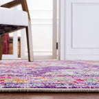 SAFAVIEH Monaco Collection Runner Rug - 2'2" x 6', Violet & Fuchsia, Boho Chic Medallion Distressed Design, Non-Shedding & Easy Care, Ideal for High Traffic Areas in Living Room, Bedroom (MNC243P)