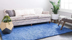 Unique Loom Solid Shag Collection Area Rug (7' 1" x 10' Rectangle, Periwinkle Blue)