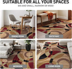 Rugshop Contemporary Abstract Circles Perfect for high Traffic Areas of Your Living Room,Bedroom,Home Office,Kitchen Area Rug 7'10" x 10'2" Multi