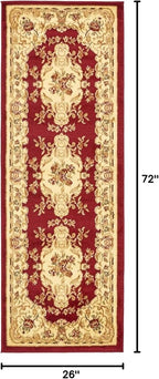 Rugs.com Chateau Collection Rug – 2' 2 x 6' Runner Red Medium Rug Perfect for Hallways, Entryways