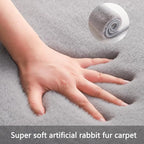 Solid Color Rabbit Fur Carpet, Ultra-Soft and Cozy, Perfect for Bedroom, Living Room Decor and Comfort (Gray, 4' x 6')