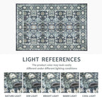 Washable 5×7 Area Rug for Living Room, Vintage Floral Rug Soft Non Slip Stain Resistant Boho Carpet for Indoor Bedroom Dinning Room Home Office Blue/Navy