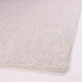 Hand-Tufted 100% Wool Pile Area Rug – Geometric Textured Grid Check Pattern – Thick and Durable Floor Carpet for Bedroom, Living Room, Kids Room, and Dining Area (Ivory Blue, 5' x 7')