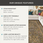 Dining Room Rugs for Under Table - 5x8 Washable Brown Oriental Area Rug for Living Room, Low Pile Non-Slip Floor Carpet for Bedroom - Vintage Design & Stain Resistance
