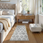 Lahome Moroccan Kitchen Runner Rug - 2X4 Rug Non-Slip Area Rug Small Accent Distressed Throw Rugs Floor Carpet for Door Mat Entryway Bedrooms Laundry Room Decor (Rectangle - 2’ X 4’, Gray)