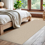 EARTHALL Washable Runner Rug 2x7 Ft Non Slip Runners for Hallways Cotton Rubber Backed Kitchen Runner Braided Indoor Floor Carpet Runners for Entryway, Hallway, Kitchen, Bedroom, Send/Beige