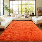 Area Rugs for Living Room, Soft Shaggy Carpets for Living Room, Fuzzy Rugs for Kids' Room, Perfect Decor for Modern Home Orange 9x12 Feet