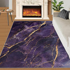 2x3 Abstract Marble Rugs for Entryway - Purple-Marble Small Area Rugs, Luxury Stone Pattern Laundry Room Carpet Non Slip Accent Throw Rug for Bathroom Kitchen Sink Front Door