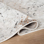 Rugshop Drifted Marble Abstract Area Rug Modern Indoor Rug for Entryway, Doormat, or Kitchen Easy to Clean, Durable, Kid & Pet Friendly Gray, Ivory, Neutral Tones 2' x 3'